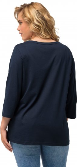 Ulla Popken City Name Graphic Tee Navy - Painetut T-paidat naisille - 