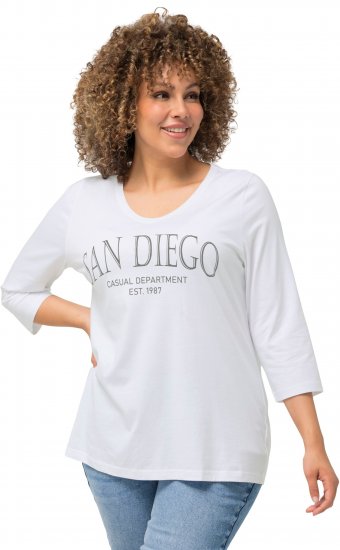 Ulla Popken City Name Graphic Tee Snow White - Painetut T-paidat naisille - 