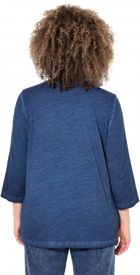 Ulla Popken UNIQUE Embroidered 3/4 Sleeve Tee Ink Blue - T-paidat - 