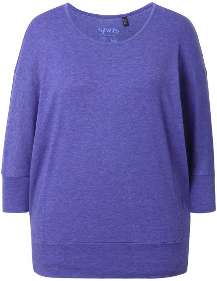 Ulla Popken Quick Drying Batwing Sleeve Tee Blueberry - Painetut T-paidat naisille - 