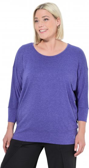 Ulla Popken Quick Drying Batwing Sleeve Tee Blueberry - Painetut T-paidat naisille - 