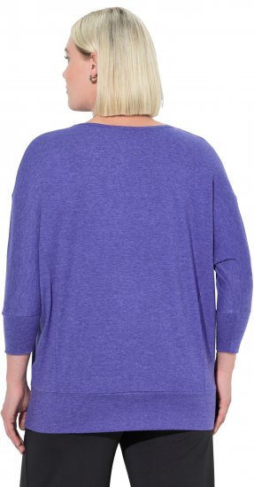 Ulla Popken Quick Drying Batwing Sleeve Tee Blueberry - Painetut T-paidat naisille - 