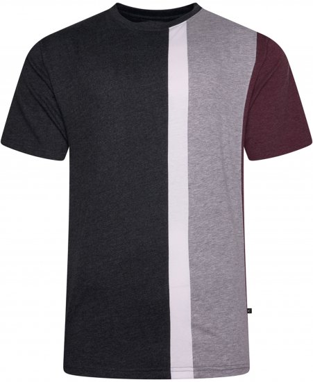 Kam Jeans 5782 Cut and Saw Vertical Stripe Tee Charcoal - T-paidat - Isot T-paidat 2XL – 14XL