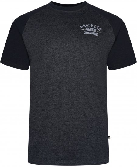 Kam Jeans 5783 Raglan Tee with Brooklyn Chest Print Black - T-paidat - Isot T-paidat 2XL – 14XL