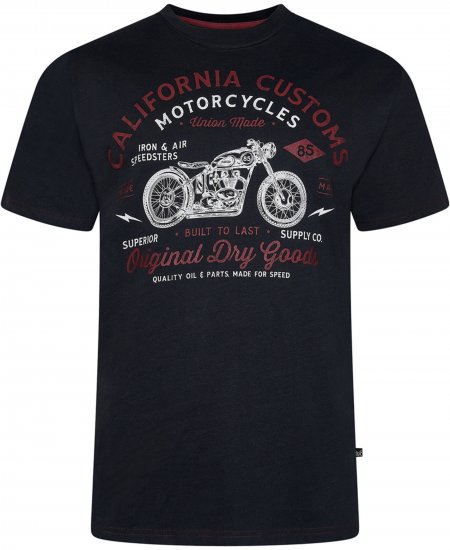 Kam Jeans 5787 California Customs Print Tee Black - T-paidat - Isot T-paidat 2XL – 14XL