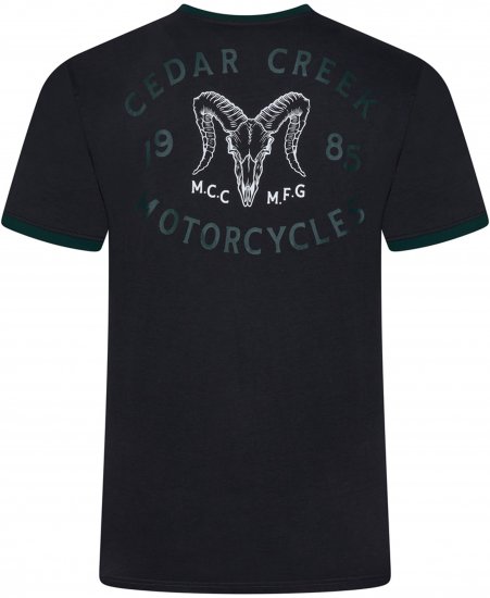 Kam Jeans 5793 Cedar Creek Reverse Print Tee Black - T-paidat - Isot T-paidat 2XL – 14XL