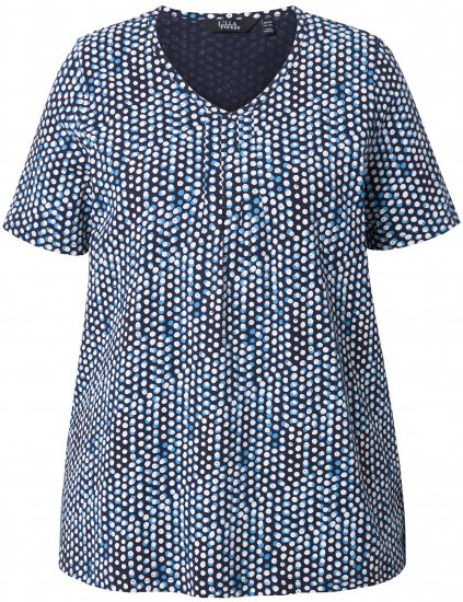 Ulla Popken So Many Dots Tee Navy Blue - Painetut T-paidat naisille - 