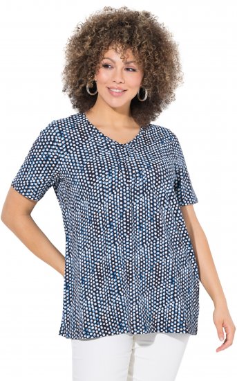 Ulla Popken So Many Dots Tee Navy Blue - Painetut T-paidat naisille - 