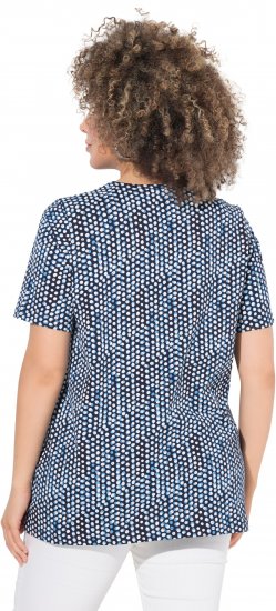 Ulla Popken So Many Dots Tee Navy Blue - Painetut T-paidat naisille - 