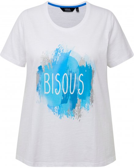 Ulla Popken BISOUS Short Sleeve Graphic Tee Snow White - Painetut T-paidat naisille - 