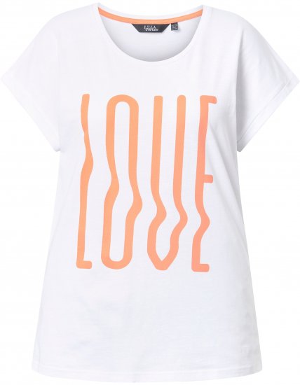 Ulla Popken LOVE Short Sleeve Graphic Tee Snow White - Painetut T-paidat naisille - 