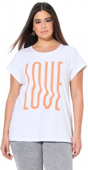 Ulla Popken LOVE Short Sleeve Graphic Tee Snow White - Painetut T-paidat naisille - 