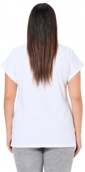 Ulla Popken LOVE Short Sleeve Graphic Tee Snow White - Painetut T-paidat naisille - 