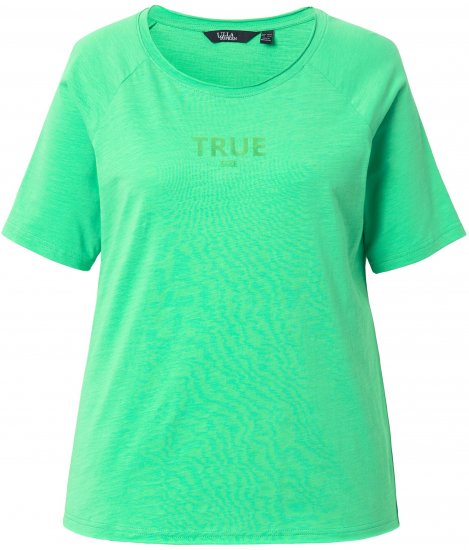 Ulla Popken TRUE Lettering Short Sleeve Tee Mint Green - Painetut T-paidat naisille - 