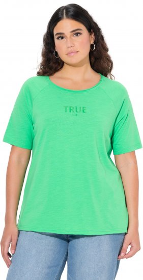 Ulla Popken TRUE Lettering Short Sleeve Tee Mint Green - Painetut T-paidat naisille - 