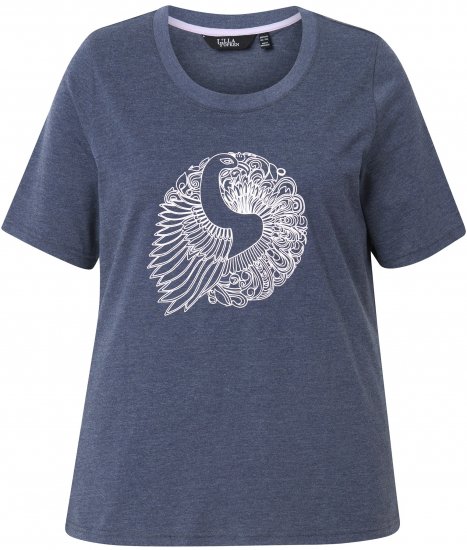 Ulla Popken Peacock Short Sleeve Graphic Tee - Painetut T-paidat naisille - 