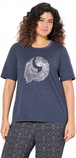 Ulla Popken Peacock Short Sleeve Graphic Tee - Painetut T-paidat naisille - 