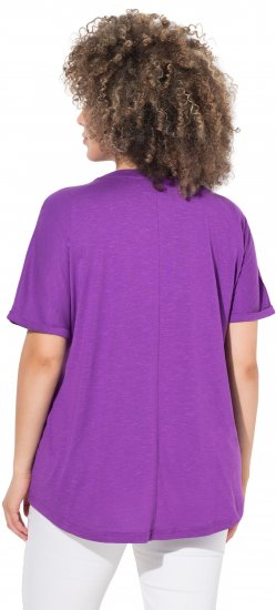 Ulla Popken Marine Print Short Sleeve Tee Purple - Painetut T-paidat naisille - 