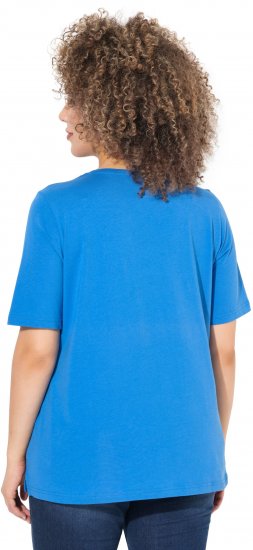 Ulla Popken Shell Picker Club Short Sleeve Graphic Tee Teal Blue - Naisten vaatteet isot koot - 
