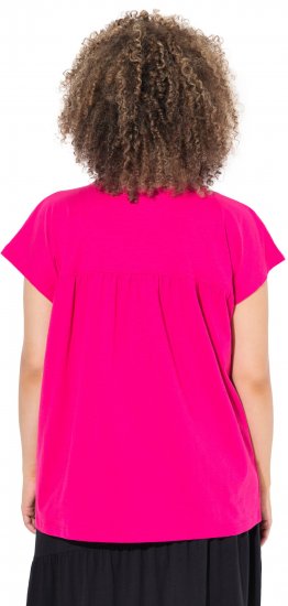 Ulla Popken Free Spirit Butterfly Cap Sleeve Graphic Tee Magenta Pink - Painetut T-paidat naisille - 