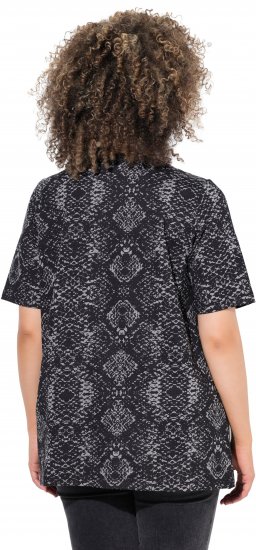 Ulla Popken Snake Print V-Neck Tee Graphite Grey - Painetut T-paidat naisille - 