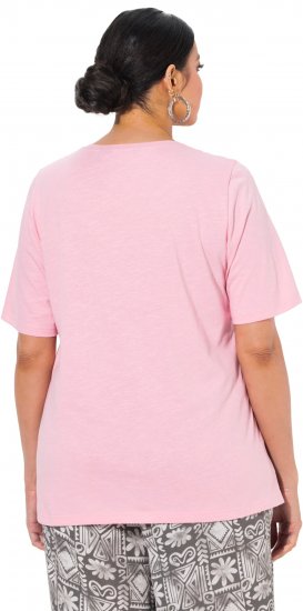 Ulla Popken Cactus Short Sleeve Graphic Tee Pink - Painetut T-paidat naisille - 