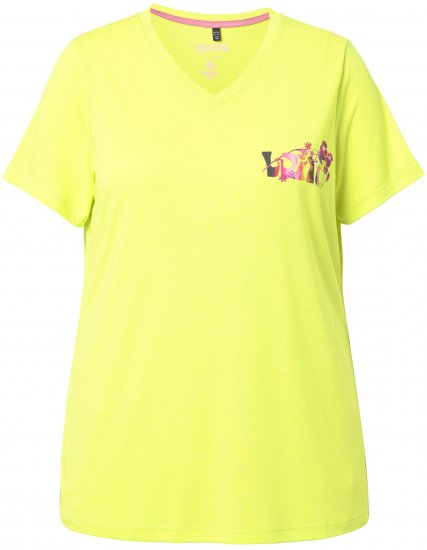 Ulla Popken Wild Antibacterial Short Sleeve Tee Lime - T-paidat - 