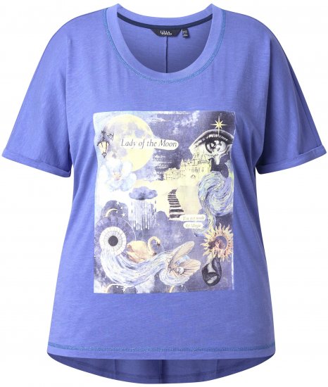 Ulla Popken Lady Of The Moon Short Sleeve Graphic Tee Lavender - Painetut T-paidat naisille - 