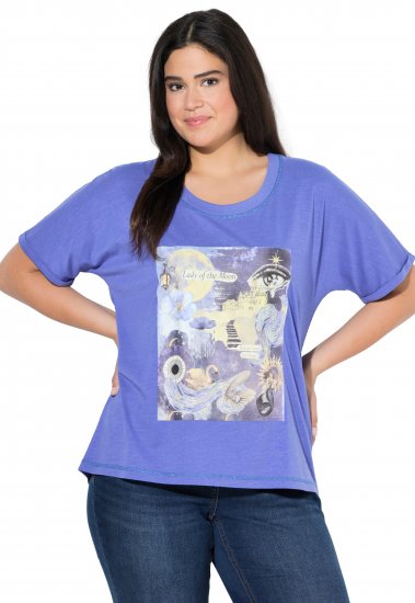 Ulla Popken Lady Of The Moon Short Sleeve Graphic Tee Lavender - Painetut T-paidat naisille - 