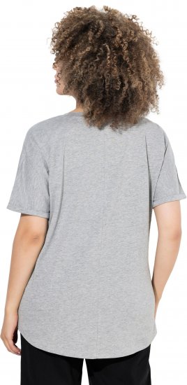 Ulla Popken WONDER Short Sleeve Graphic Tee Light Grey Melange - Painetut T-paidat naisille - 