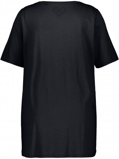 Ulla Popken Essential Front Pleat Tee Black - T-paidat - 