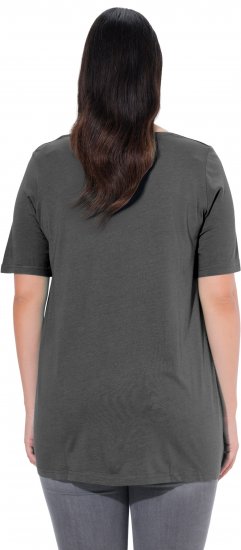 Ulla Popken Essential Front Pleat Tee Graphite Grey - T-paidat - 