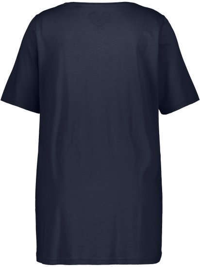 Ulla Popken Essential Front Pleat Tee Navy Blue - T-paidat - 