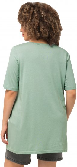 Ulla Popken Essential Front Pleat Tee Light Moss Green - T-paidat - 
