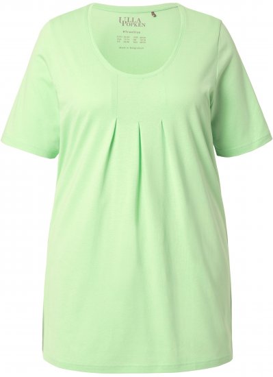 Ulla Popken Essential Front Pleat Tee Light Green - T-paidat - 