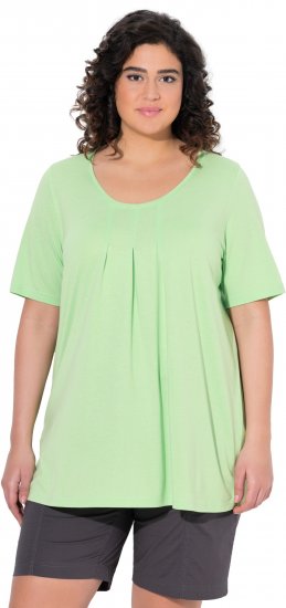 Ulla Popken Essential Front Pleat Tee Light Green - T-paidat - 