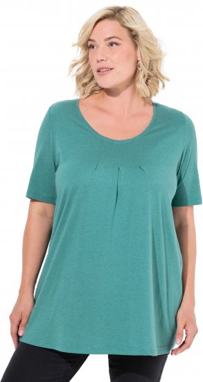Ulla Popken Essential Front Pleat Tee Green - T-paidat - 