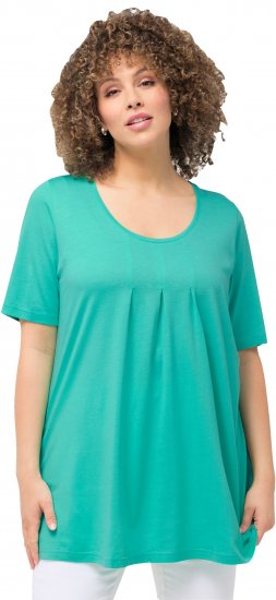 Ulla Popken Essential Front Pleat Tee Turquoise Green - T-paidat - 