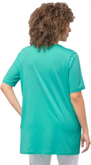 Ulla Popken Essential Front Pleat Tee Turquoise Green - T-paidat - 