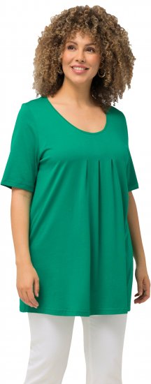 Ulla Popken Essential Front Pleat Tee Emerald Green - T-paidat - 