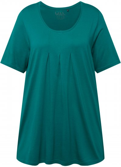 Ulla Popken Essential Front Pleat Tee Dark Emerald - T-paidat - 