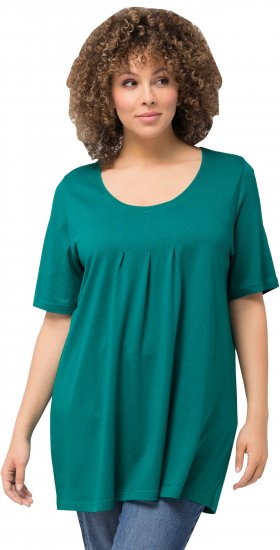 Ulla Popken Essential Front Pleat Tee Dark Emerald - T-paidat - 