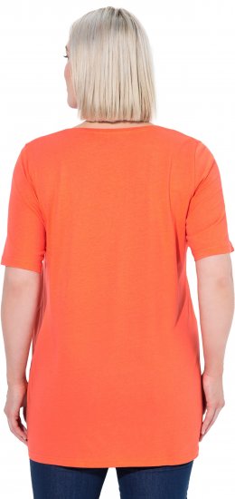 Ulla Popken Essential Front Pleat Tee Pink Coral - T-paidat - 