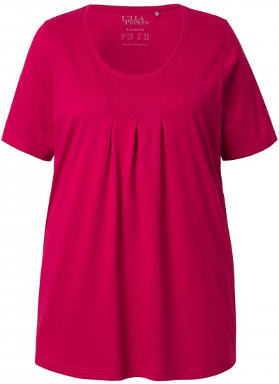 Ulla Popken Essential Front Pleat Tee Dark Raspberry - T-paidat - 