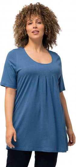 Ulla Popken Essential Front Pleat Tee Denim Blue - T-paidat - 
