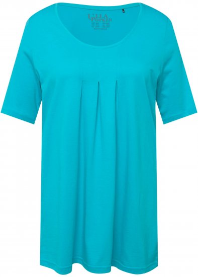 Ulla Popken Essential Front Pleat Tee Deep Aqua - T-paidat - 