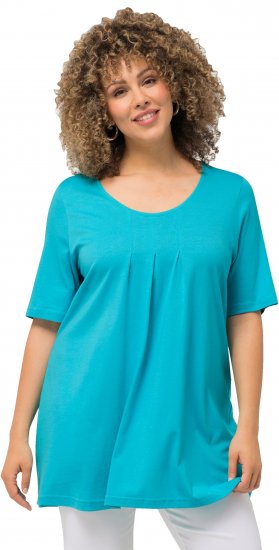 Ulla Popken Essential Front Pleat Tee Deep Aqua - T-paidat - 