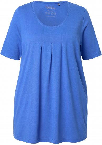 Ulla Popken Essential Front Pleat Tee Peacock Blue - T-paidat - 
