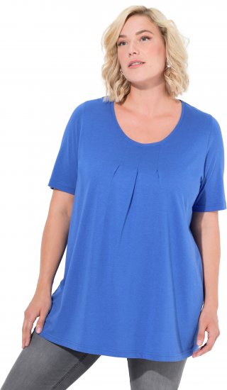 Ulla Popken Essential Front Pleat Tee Peacock Blue - T-paidat - 