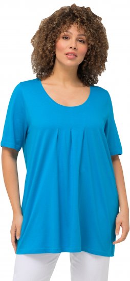 Ulla Popken Essential Front Pleat Tee Sapphire Blue - T-paidat - 